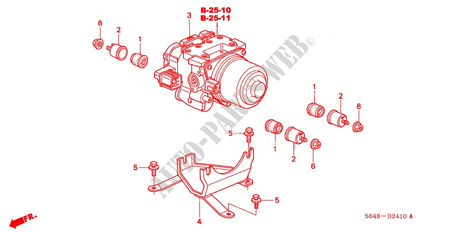ABS MODULATOR(L4) voor Honda ACCORD 2.3VTI 4 deuren 4-traps automatische versnellingsbak 2000