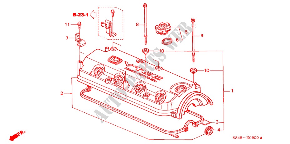 CILINDERKOP AFDEKKING(L4) voor Honda ACCORD 2.3VTI 4 deuren 4-traps automatische versnellingsbak 2000