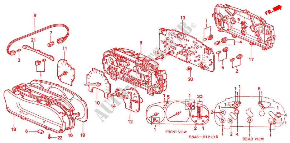 COMBINATIEMETER(NS) voor Honda ACCORD 2.3VTI 4 deuren 4-traps automatische versnellingsbak 2000