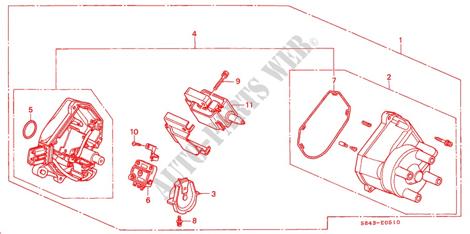 DISTRIBUTEUR(HITACHI) (L4) voor Honda ACCORD 2.3VTI 4 deuren 4-traps automatische versnellingsbak 2000