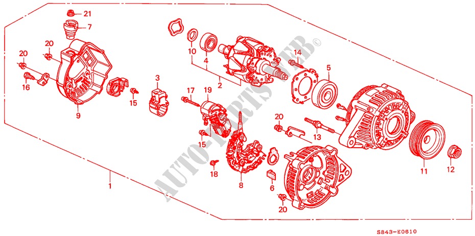 GENERATOR(DENSO) (L4) voor Honda ACCORD 2.3VTI 4 deuren 4-traps automatische versnellingsbak 2000