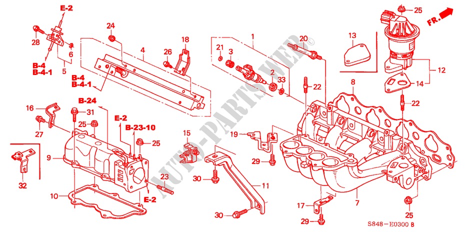 INLAAT SPRUITSTUK(L4) voor Honda ACCORD 2.3VTI 4 deuren 4-traps automatische versnellingsbak 2000