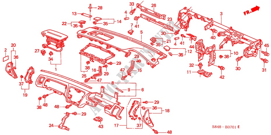 INSTRUMENTEN PANEEL(RH) voor Honda ACCORD 2.3VTI 4 deuren 4-traps automatische versnellingsbak 2000