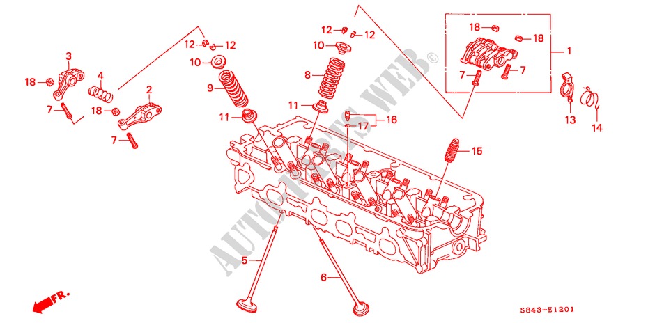 KLEP/ZWAAI ARM(VTEC) (L4) voor Honda ACCORD 2.3VTI 4 deuren 4-traps automatische versnellingsbak 2000