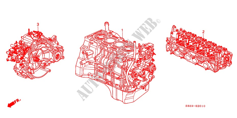 MOTOR MONTAGE/ VERSNELLINGSBAKSAMENSTEL(L4) voor Honda ACCORD 2.3VTI 4 deuren 4-traps automatische versnellingsbak 2000