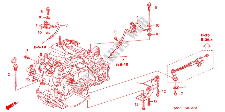 OLIEPEILMETER(L4) voor Honda ACCORD 2.3VTI 4 deuren 4-traps automatische versnellingsbak 2000