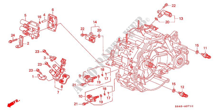 SENSOR/DRAADSPOEL(L4) voor Honda ACCORD 2.3VTI 4 deuren 4-traps automatische versnellingsbak 2000
