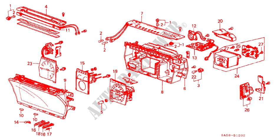 SNELHEIDSMETER COMPONENT (ND) voor Honda ACCORD EX 4 deuren 5-versnellings handgeschakelde versnellingsbak 1985