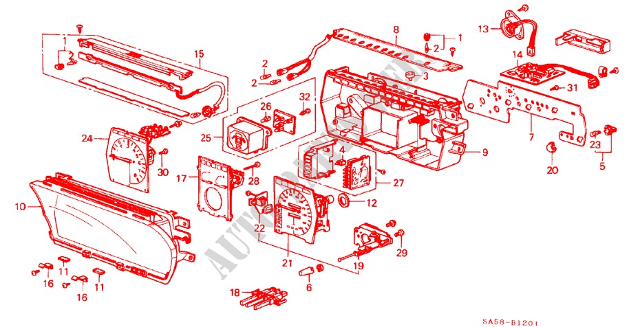 SNELHEIDSMETER COMPONENT (NS) voor Honda ACCORD EX 4 deuren 5-versnellings handgeschakelde versnellingsbak 1985
