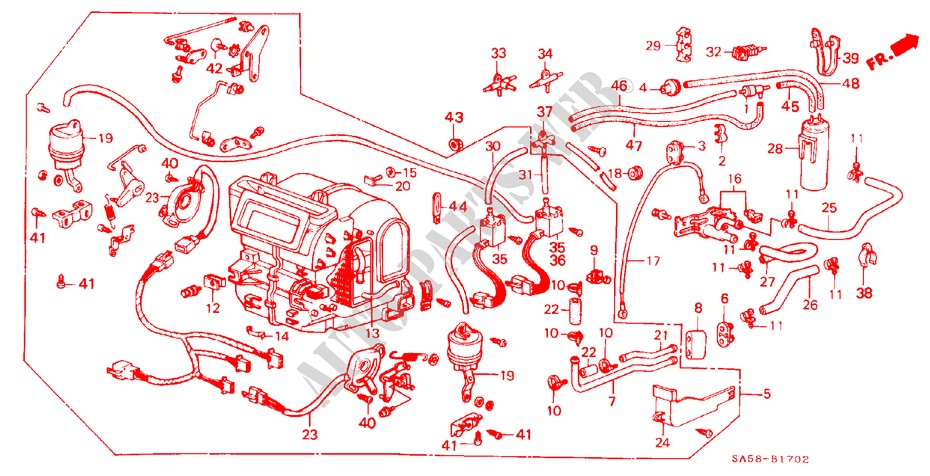 VERWARMINGSEENHEID/WATERSLANG voor Honda ACCORD EX 4 deuren 5-versnellings handgeschakelde versnellingsbak 1985