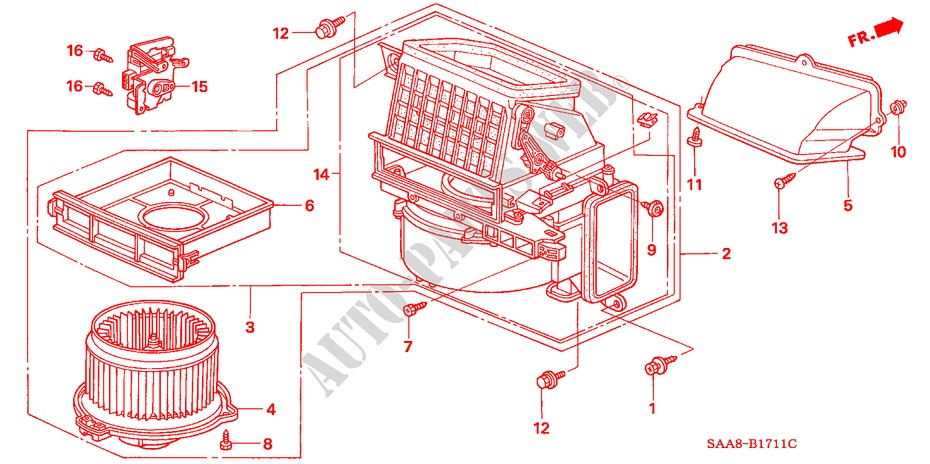 VERWARMING AANJAGER voor Honda JAZZ 1.3LX 5 deuren CVT versnellingsbak 2002
