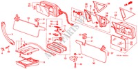 SPIEGEL/ZONNEKLEP/ASBAK voor Honda PRELUDE STD 2 deuren 5-versnellings handgeschakelde versnellingsbak 1983