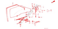 VOOR PORTIER RAMEN/ REGULATEURS(2DE) voor Honda CIVIC DX 3 deuren 3-traps automatische versnellingsbak 1984