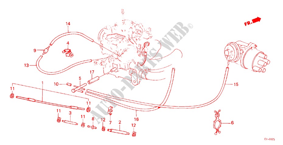 BRANDSTOF SLANGEN(1) voor Honda CIVIC SHUTTLE DX 5 deuren 5-versnellings handgeschakelde versnellingsbak 1984