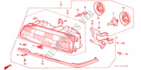 KOPLAMP(1) voor Honda LEGEND EX 4 deuren 5-versnellings handgeschakelde versnellingsbak 1987