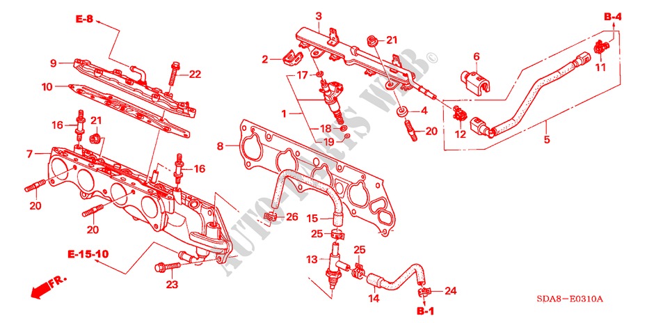 BRANDSTOF INSPUIT(L4) voor Honda ACCORD VTIE 4 deuren 5-versnellings handgeschakelde versnellingsbak 2005