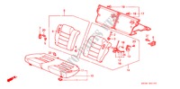ACHTER ZITTING(3DE) voor Honda ACCORD 2.0SI 3 deuren 4-traps automatische versnellingsbak 1987
