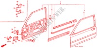 VOOR PORTIER PANELEN(2DE) voor Honda ACCORD EX 3 deuren 4-traps automatische versnellingsbak 1986