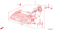 KOPLAMP(2) voor Honda CIVIC GL 4 deuren 5-versnellings handgeschakelde versnellingsbak 1991
