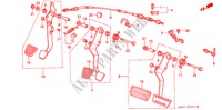 REMPEDAAL/KOPPELINGPEDAAL voor Honda CIVIC EX 4 deuren 5-versnellings handgeschakelde versnellingsbak 1990