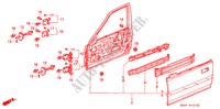 VOOR PORTIER PANELEN voor Honda CIVIC DX 1200 4 deuren 4-traps automatische versnellingsbak 1988