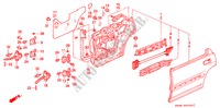 ACHTER PORTIER PANELEN voor Honda INTEGRA LS 4 deuren 4-traps automatische versnellingsbak 1991