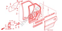 ACHTER PORTIER PANELEN voor Honda ACCORD LX 4 deuren 4-traps automatische versnellingsbak 1990