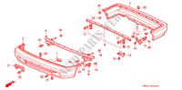 BUMPERS(1) voor Honda ACCORD EXI 4 deuren 4-traps automatische versnellingsbak 1991
