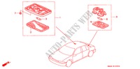 INTERIEUR VERLICHTING voor Honda ACCORD LX 4 deuren 4-traps automatische versnellingsbak 1990