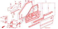VOOR PORTIER PANELEN voor Honda ACCORD LX 4 deuren 4-traps automatische versnellingsbak 1990