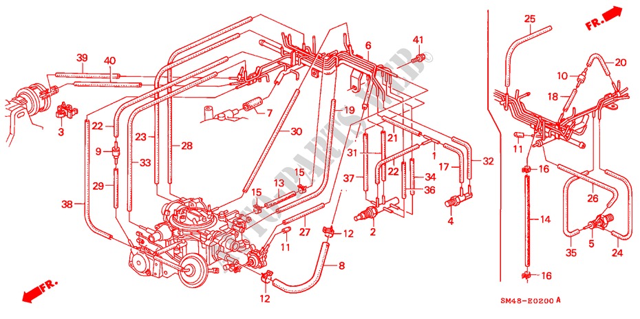 INSTALLATIEPIJP/SLANGEN(1) voor Honda ACCORD LX 4 deuren 4-traps automatische versnellingsbak 1990