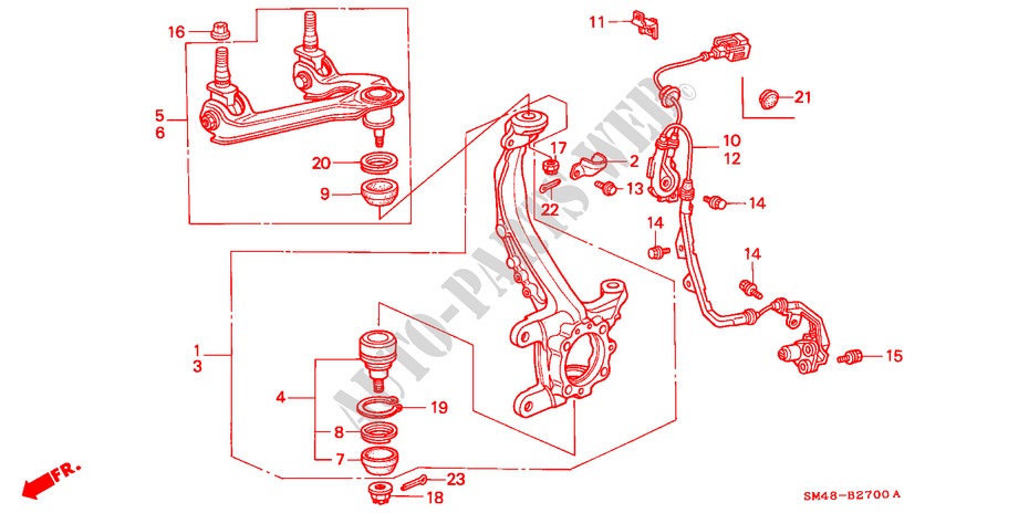KNOKKEL voor Honda ACCORD LX 4 deuren 4-traps automatische versnellingsbak 1990