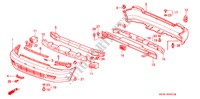 BUMPERS(2) voor Honda CIVIC 1.5EL 3 deuren 4-traps automatische versnellingsbak 1995