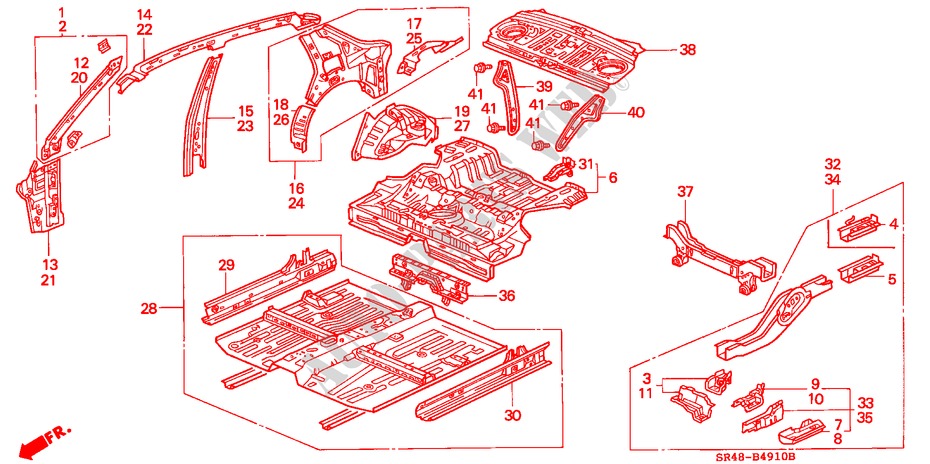 BINNEN PANELEN voor Honda CIVIC 1.5EL 4 deuren 4-traps automatische versnellingsbak 1992
