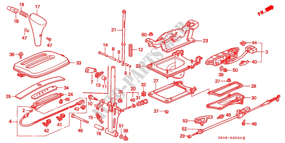 KEUZEHENDEL(1) voor Honda CIVIC 1.5EL 4 deuren 4-traps automatische versnellingsbak 1992