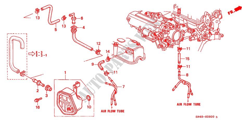 ONTLUCHTKAMER voor Honda CIVIC 1.5EL 4 deuren 4-traps automatische versnellingsbak 1992