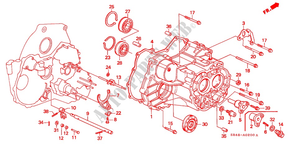 TRANSMISSIE BEHUIZING(1) voor Honda CIVIC 1.5EL 4 deuren 4-traps automatische versnellingsbak 1992