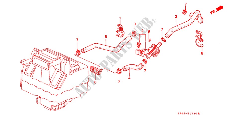 WATERKLEP voor Honda CIVIC 1.5EL 4 deuren 4-traps automatische versnellingsbak 1992