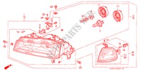 KOPLAMP(2) voor Honda PRELUDE SI 2 deuren 4-traps automatische versnellingsbak 1992