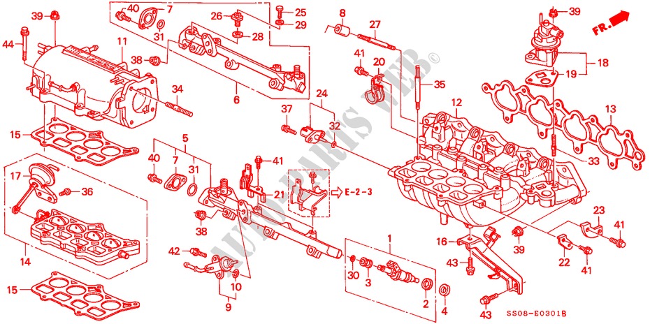 INLAAT SPRUITSTUK (DOHC/DOHC VTEC) voor Honda PRELUDE SI 2 deuren 5-versnellings handgeschakelde versnellingsbak 1996