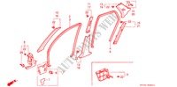 PILAAR AFWERKING(RH) voor Honda ACCORD EX 4 deuren 4-traps automatische versnellingsbak 1994
