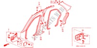 PILAAR AFWERKING(RH) voor Honda ACURA 2.5TL 2.5TL 4 deuren 4-traps automatische versnellingsbak 1997