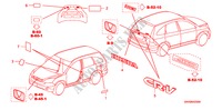EMBLEMEN/WAARSCHUWINGSLABELS voor Honda CR-V 2WD 5 deuren 5-traps automatische versnellingsbak 2007