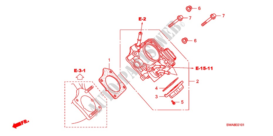 GAS HUIS(2.4L) voor Honda CR-V BASE 5 deuren 5-traps automatische versnellingsbak 2008