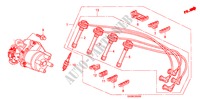 HOOG SPANNINGSSNOER/PLUG voor Honda ODYSSEY EX 5 deuren 4-traps automatische versnellingsbak 1998