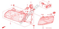 KOPLAMP voor Honda ODYSSEY EX 5 deuren 4-traps automatische versnellingsbak 1997