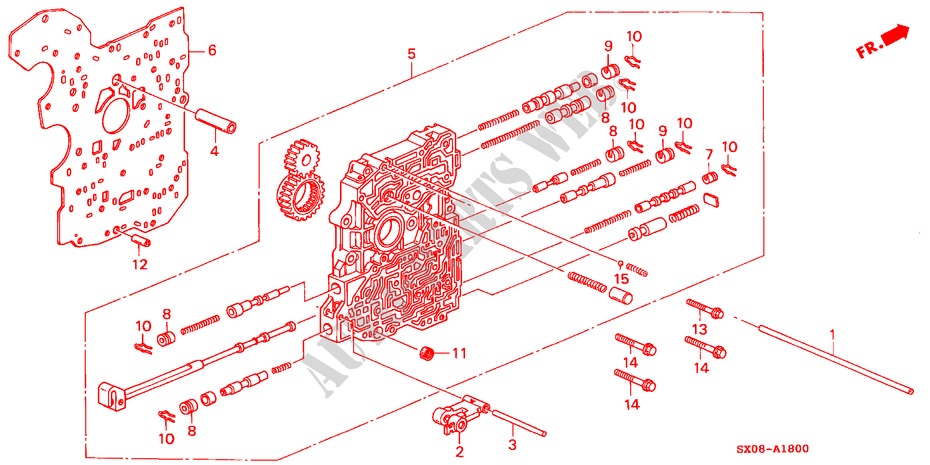 HOOFDKLEP BEHUIZING (2.3L) voor Honda ODYSSEY EXI 5 deuren 4-traps automatische versnellingsbak 1998