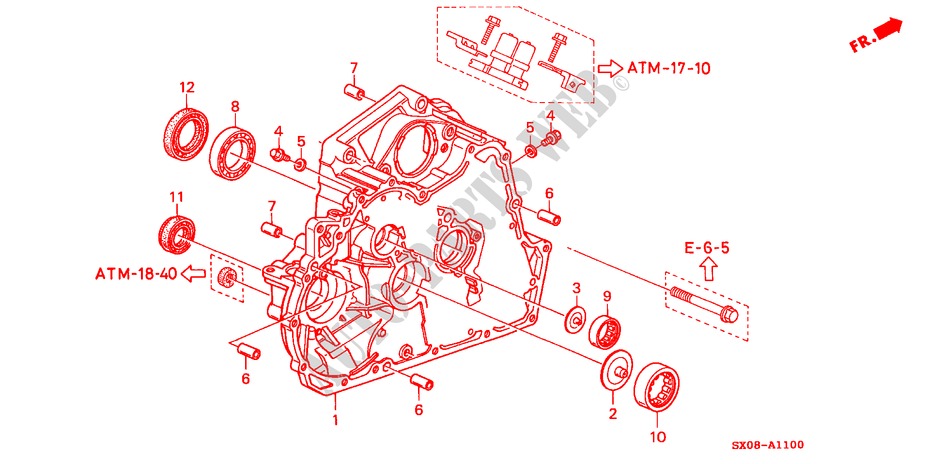 KOPPEL CONVERTER HUIS(2.3L) voor Honda ODYSSEY EXI 5 deuren 4-traps automatische versnellingsbak 1998