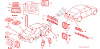 EMBLEMEN/WAARSCHUWINGSLABELS voor Honda LEGEND LEGEND 4 deuren 4-traps automatische versnellingsbak 2001