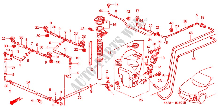 RUITESPROEIER(2) voor Honda LEGEND LEGEND 4 deuren 4-traps automatische versnellingsbak 1999